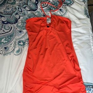 Coral mini dress